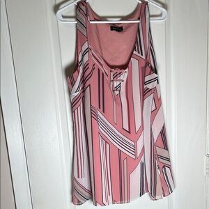 Le Chateau Pink Designed Tank Top